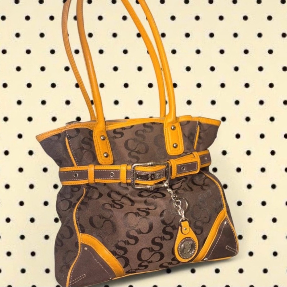 Stylish Brown and Yellow Designer Tote Bag